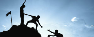 climbing helping team work , success concept